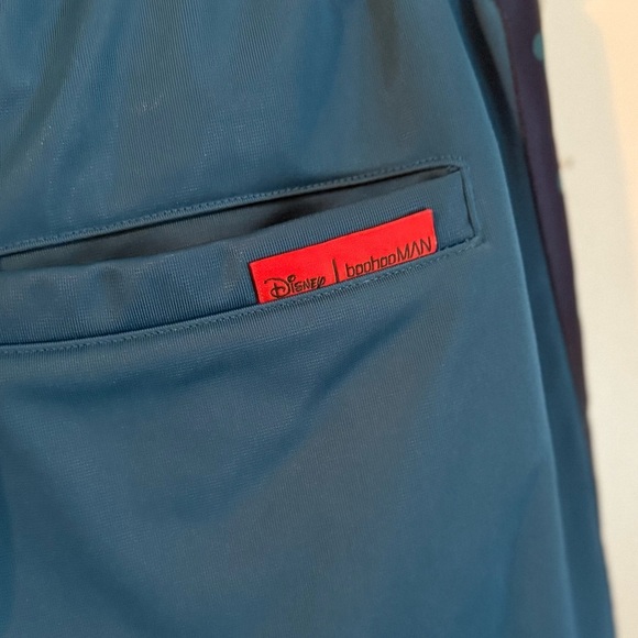 Disney Boohoo ManTeal Joggers Track Pants with Mickey Heads, Size L - Picture 6 of 8